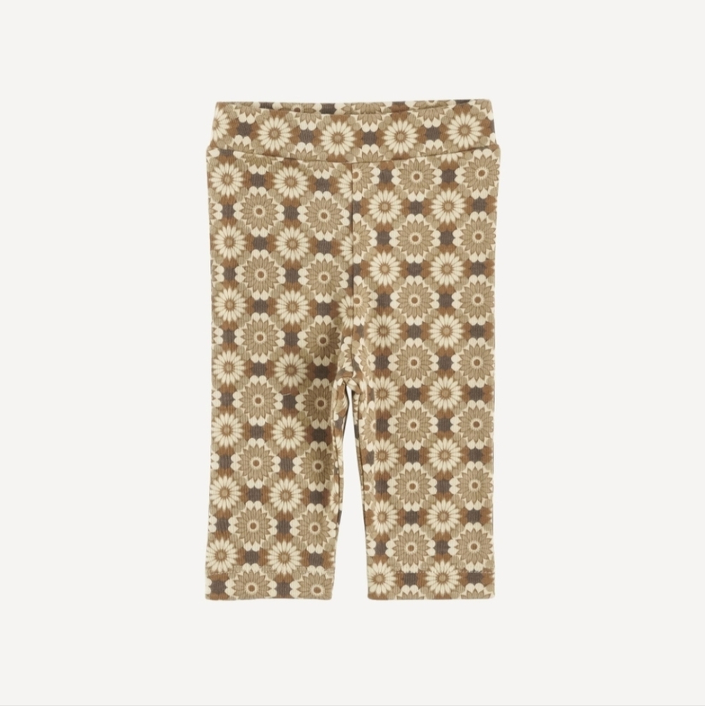 NWT 2T Kate Quinn Organics Classic Leggings 70s Geo Floral Cotton Interlock